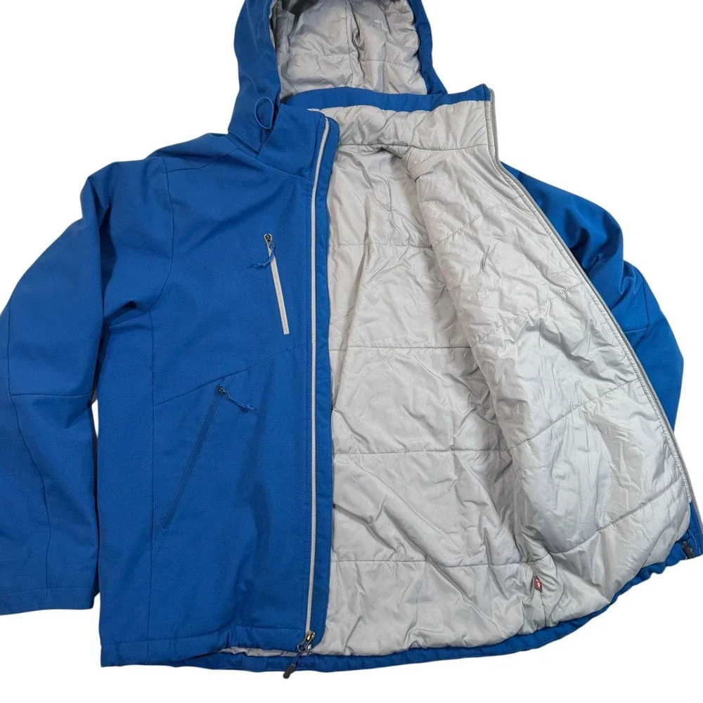 The North Face Mens Blue Apex Elevation Insulated Softshell Jacket Hooded Medium